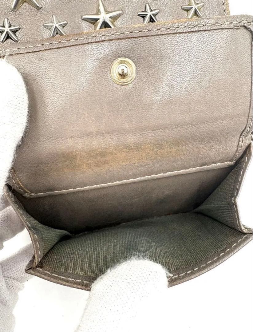 mat ジミーチュウ 二つ折り財布 三つ折り財布 グレージュ