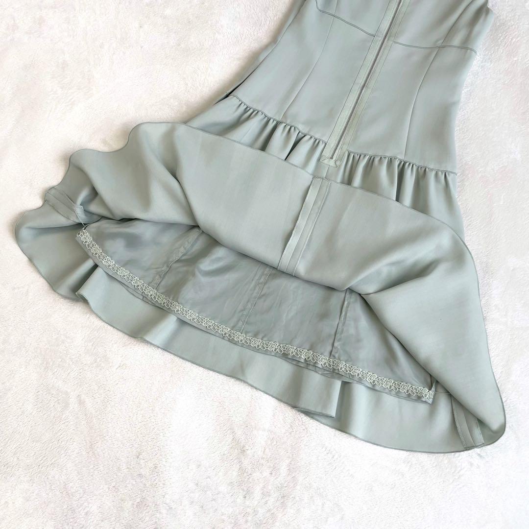 【美品】フォクシー ドレスワンピース Aライン ウール 毛 サイズ38 ミント