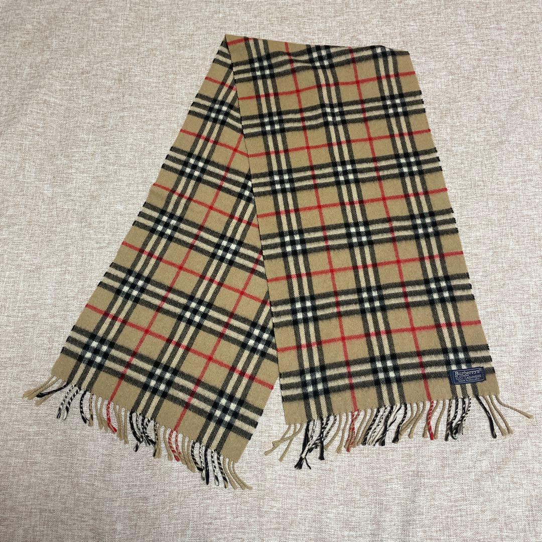 Burberrys カシミヤ100% 英国製 ノバチェック キャメル マフラー