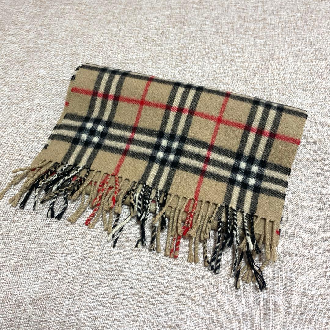 Burberrys カシミヤ100% 英国製 ノバチェック キャメル マフラー