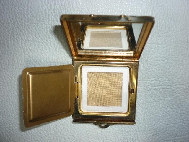 未使用 非売品 美品 1950年代 共箱付◆資生堂 縦じま 真鍮製 コンパクト