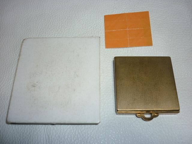 未使用 非売品 美品 1950年代 共箱付◆資生堂 縦じま 真鍮製 コンパクト