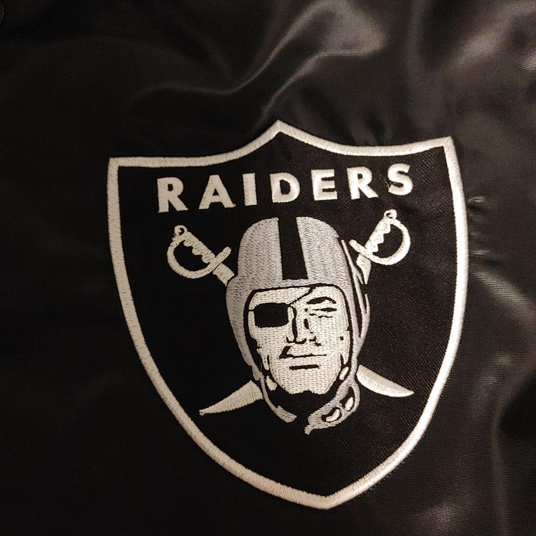 NFL RAIDERS フード付き　スタジャン　中綿　ジャケット　large