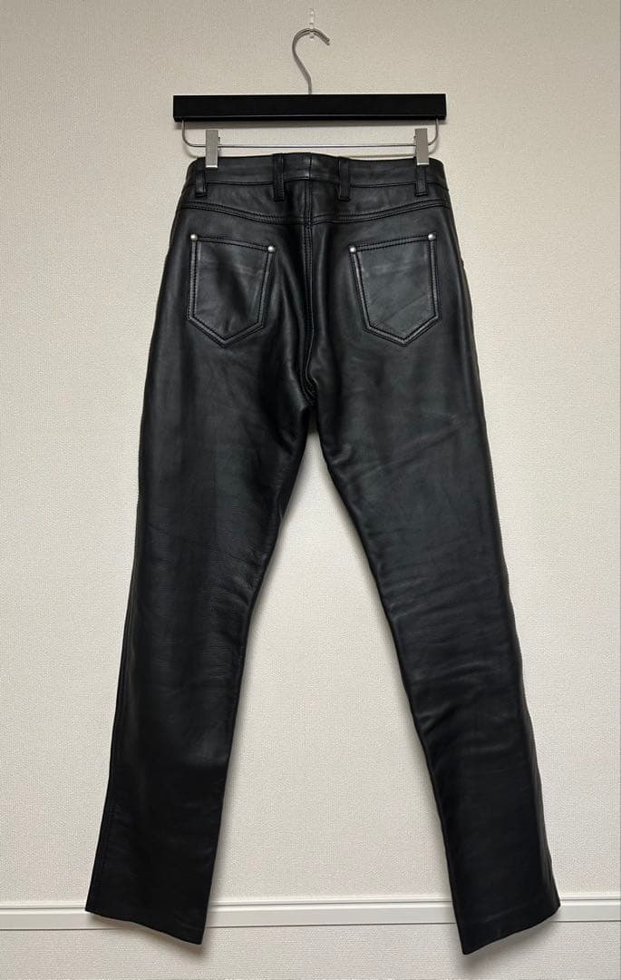 Liugoo leathers/レザー パンツ/size2/黒/牛革