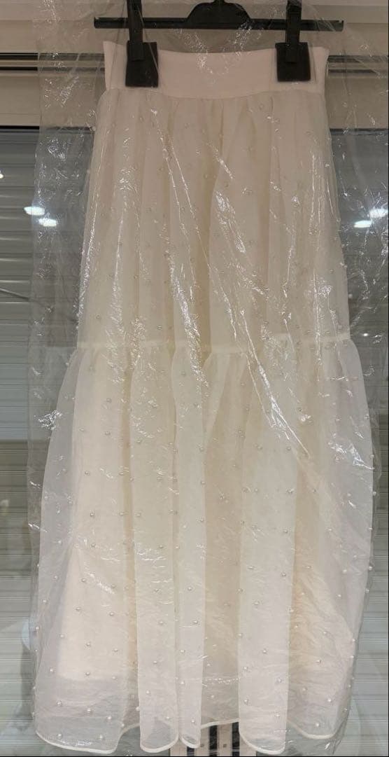 【クリーニング済】eimy istoireパールスタッズフレアスカート