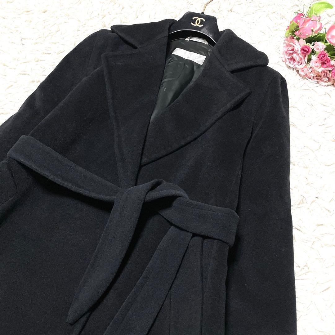 極美品● MaxMara マックスマーラ ロングコート ベルト ウール 42
