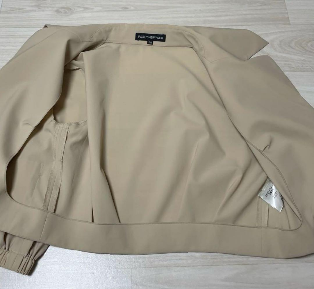 FOXEY NEW YORK テーラード ストレッチ ジャケット 38 ベージュ