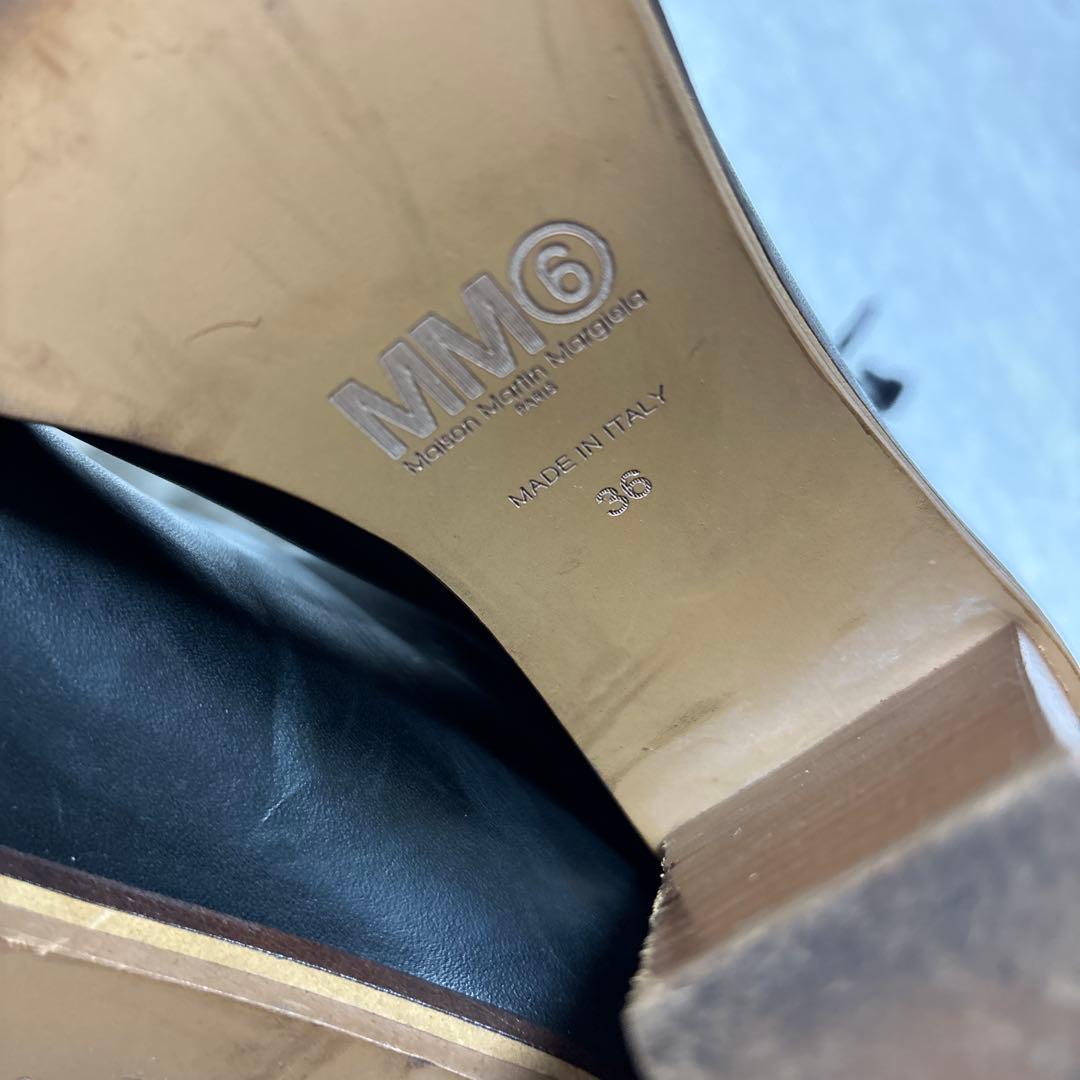 MM6 Maison Margiela レザー　アンクルブーツ　ブラック　36
