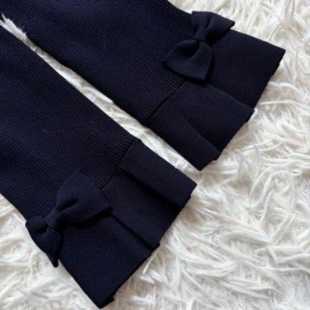 TOCCA 美品 23AW ROMANCEボレロ M リボン袖 濃紺 洗える