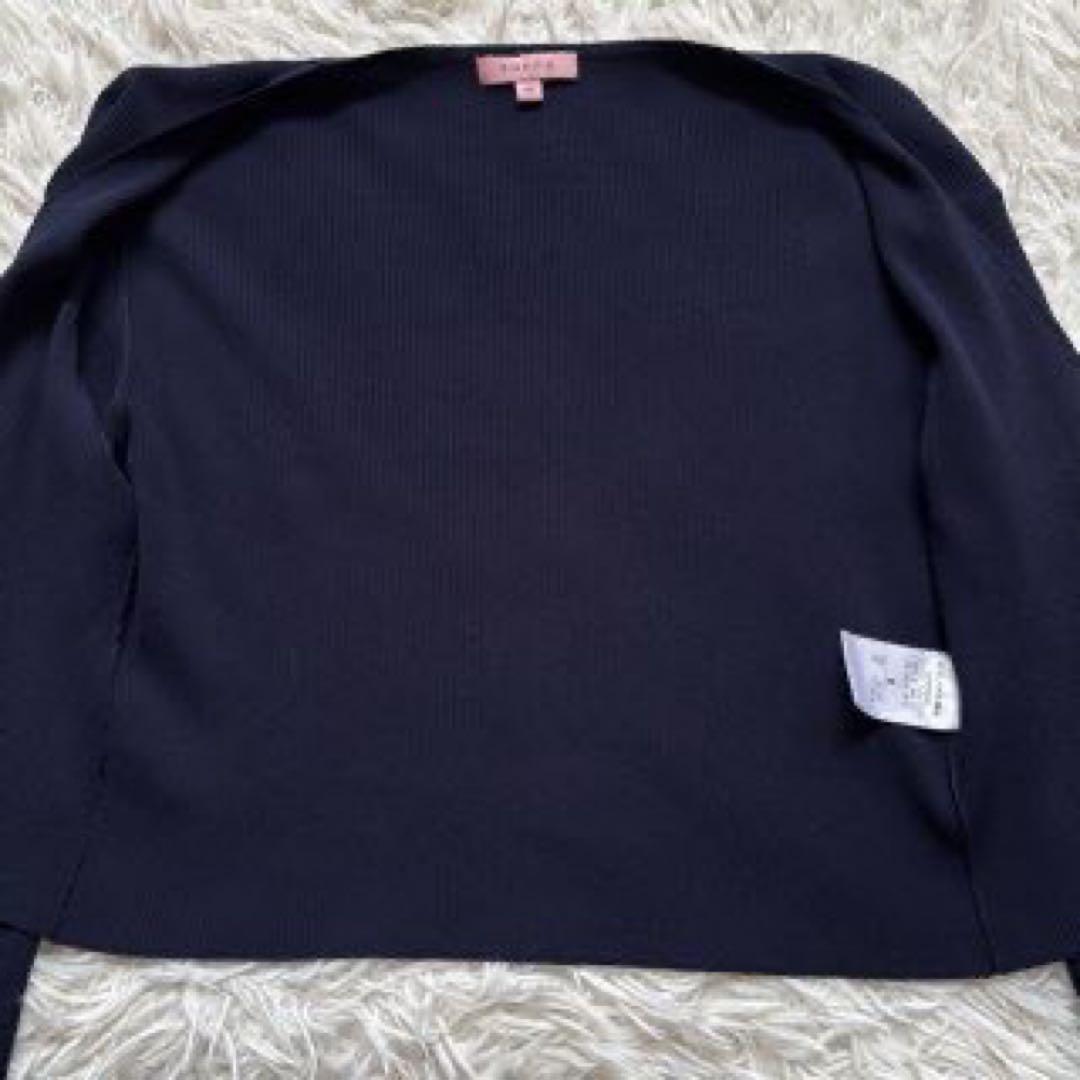 TOCCA 美品 23AW ROMANCEボレロ M リボン袖 濃紺 洗える