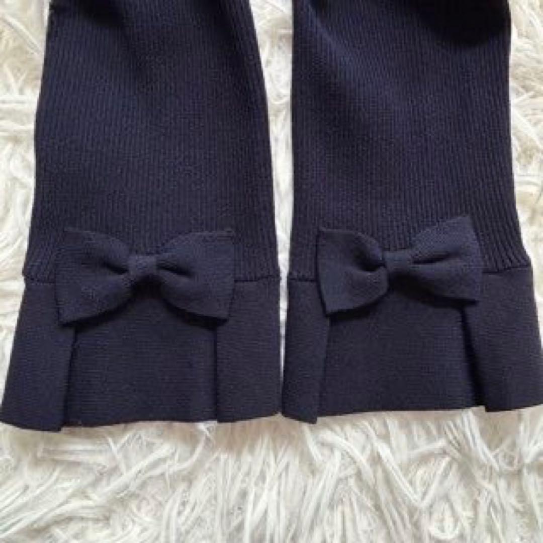 TOCCA 美品 23AW ROMANCEボレロ M リボン袖 濃紺 洗える