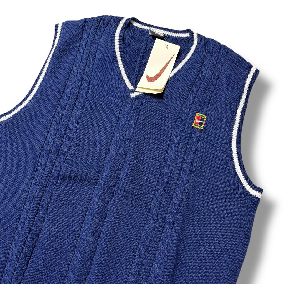 【NIKE】90s NOS ケーブル編み ニットベスト L