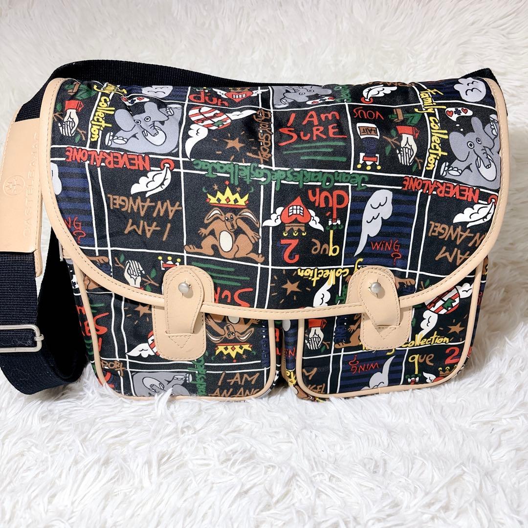【極美品】 カステルバジャック ショルダー メッセンジャー バッグ 動物