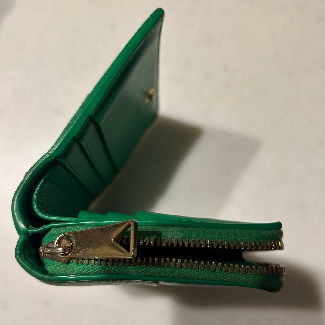 ボッテガヴェネタ　折り財布　グリーン