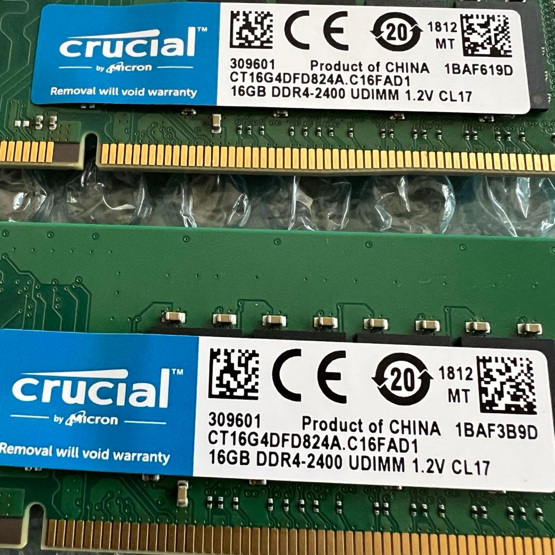 Crucial 16GB DDR4-2400 メモリ×2で32GB