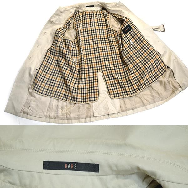 DAKS■チェック柄ウールライナー付きトレンチコート　レディースLL　ダックス