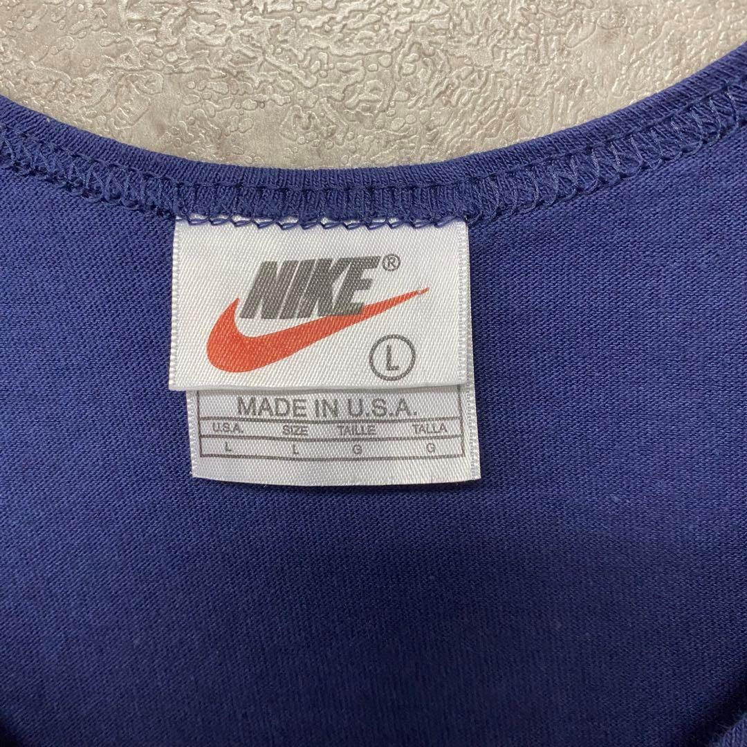 レアUSA製90s《NIKE ナイキ》刺繍スウッシュロゴ タンクトップ/XL