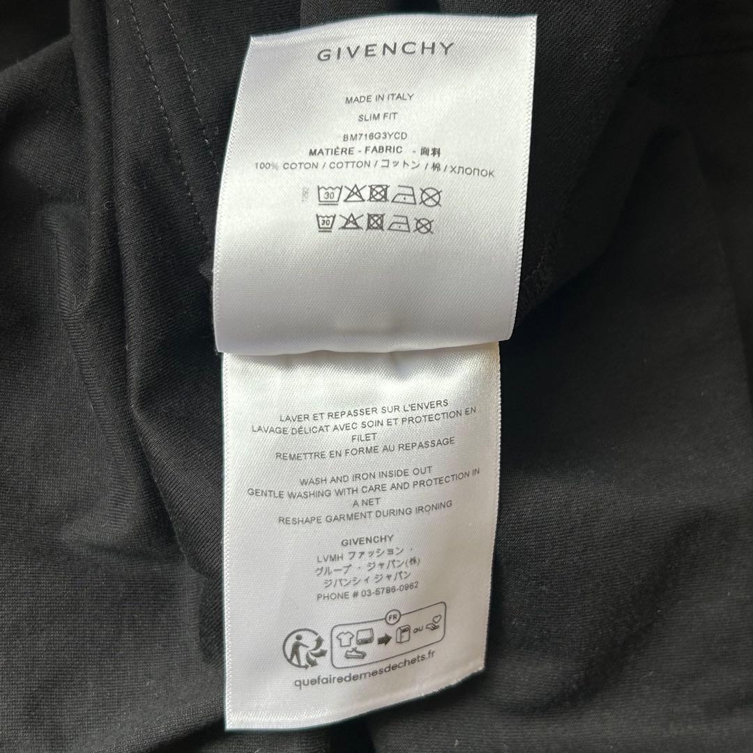 ダグあり極美品✨【Givenchy】Tシャツ　ロゴ　刺繍　プリント　ブラック　M