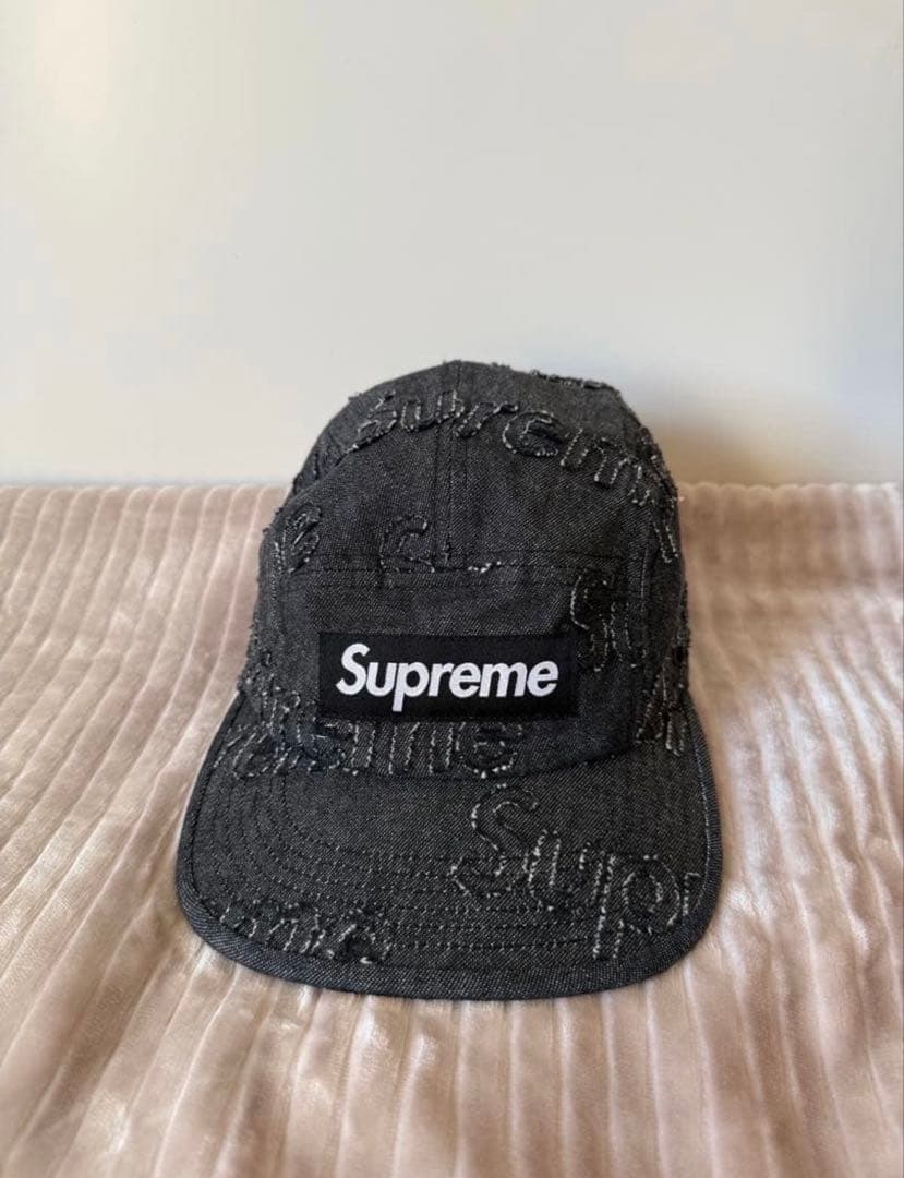 極美品　supremeデニムキャップ黒