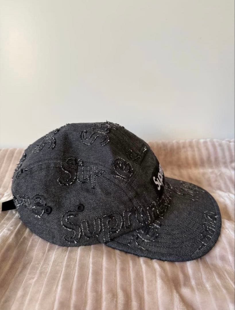 極美品　supremeデニムキャップ黒