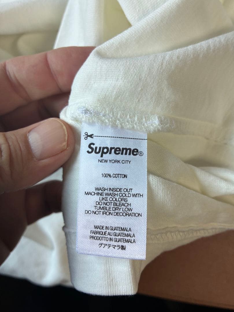 【新品未使用】SupremeSmall Script Tee白 Mサイズ刺繍ロゴ