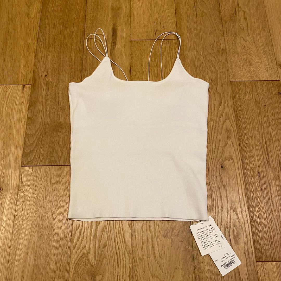 新品　ETRE TOKYO　DEPENDRE Wストラップニットキャミ　ホワイト