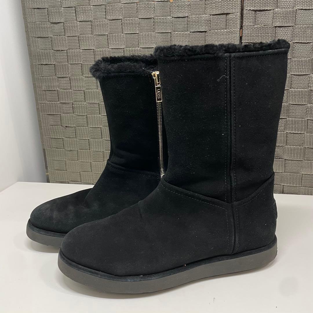 h*︎様 UGG ブラックムートンブーツ サイドファスナー付き