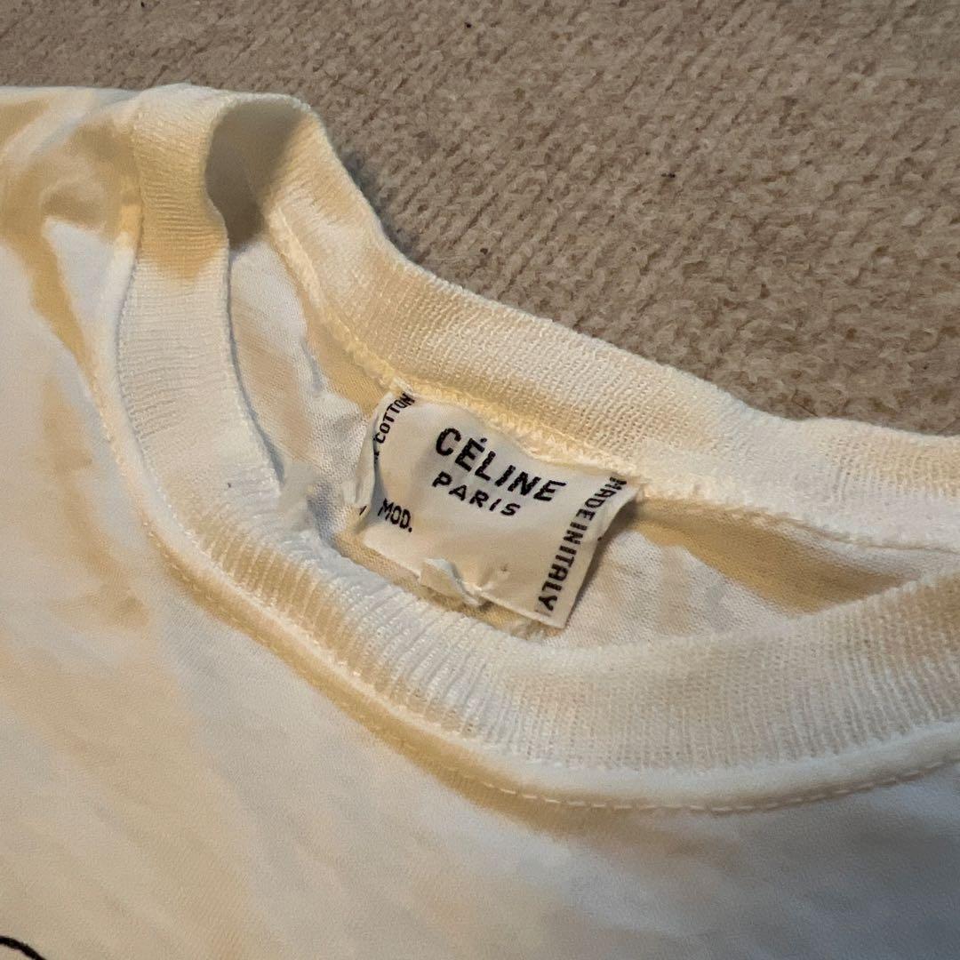 Vintage CELINE Tシャツ 40 ITALY 白 太陽