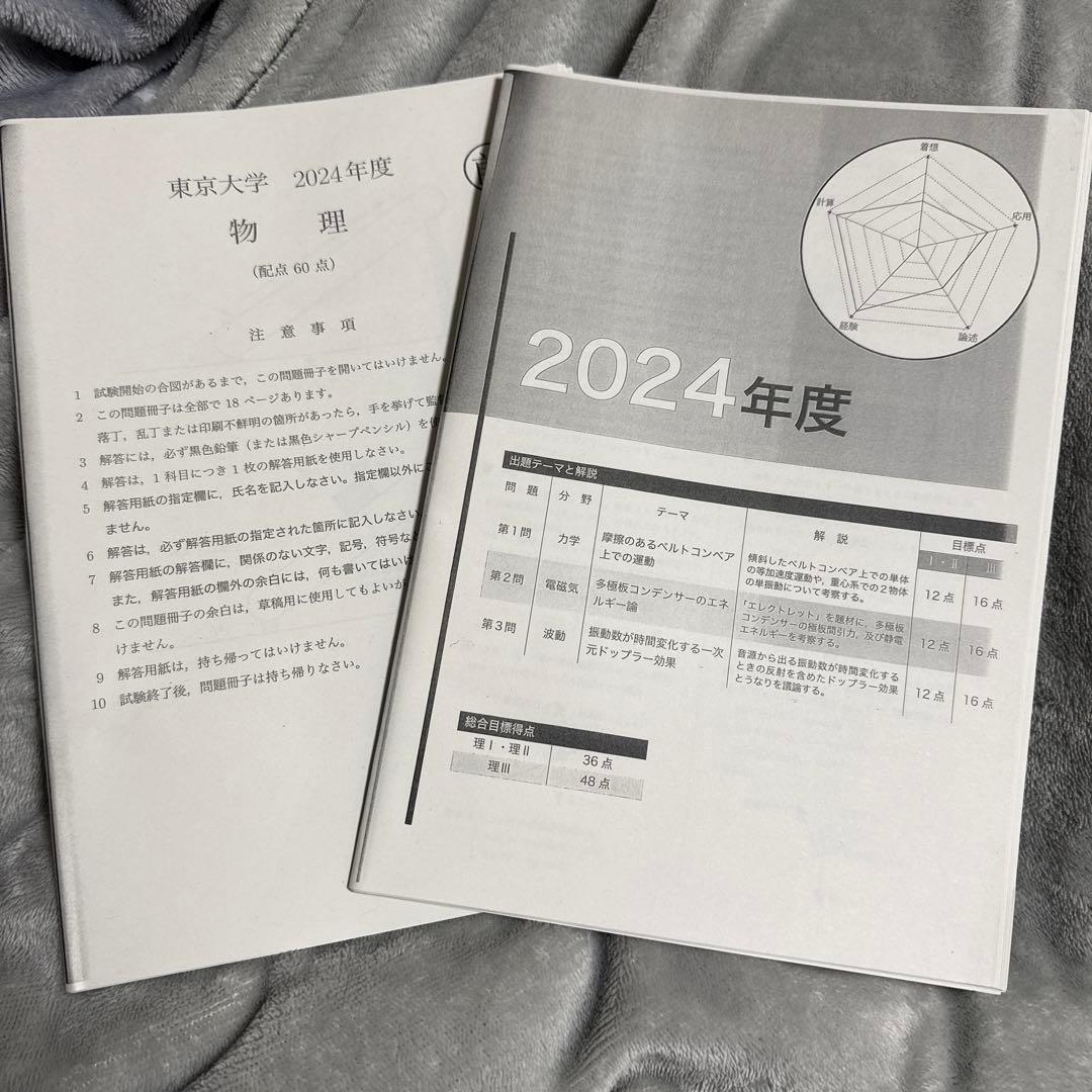 2024年度 東大問題集 数学・物理・化学