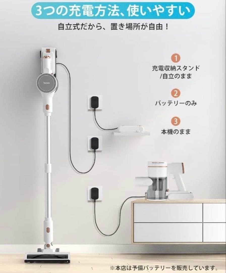 【新品未使用】サイクロン掃除機 コードレス スティッククリーナー 65000pa