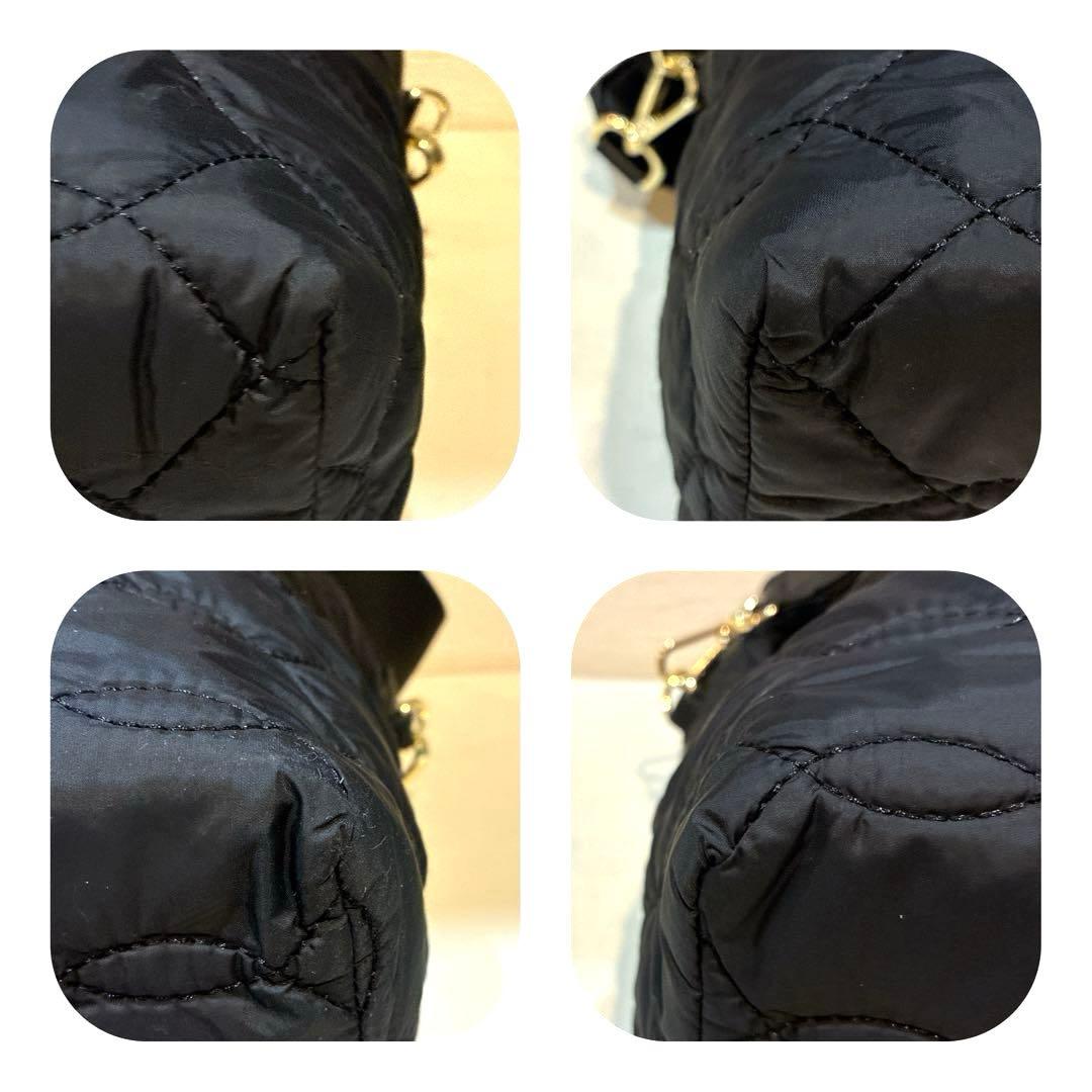 【美品】TOPKAPI クリュ　キルティング ショルダー付 ボストン バッグ　黒