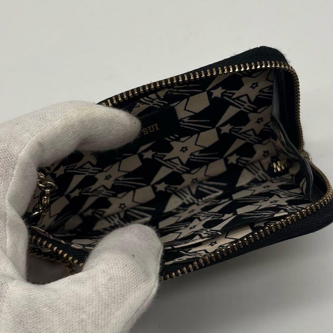 【美品】 ANNA SUI レザー ケース カードケース パスケース 黒