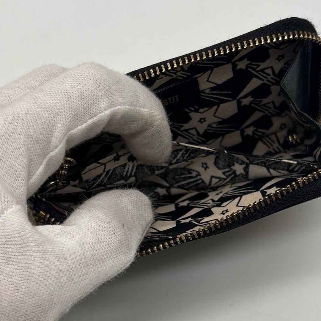 【美品】 ANNA SUI レザー ケース カードケース パスケース 黒