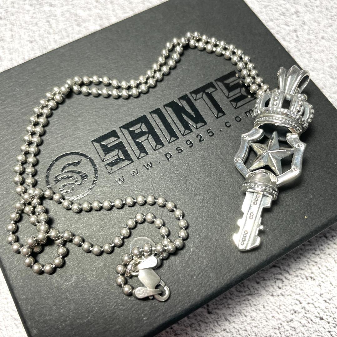 箱付き✨SAINTS 鍵モチーフ 王冠 クラウン シルバー ネックレス 925