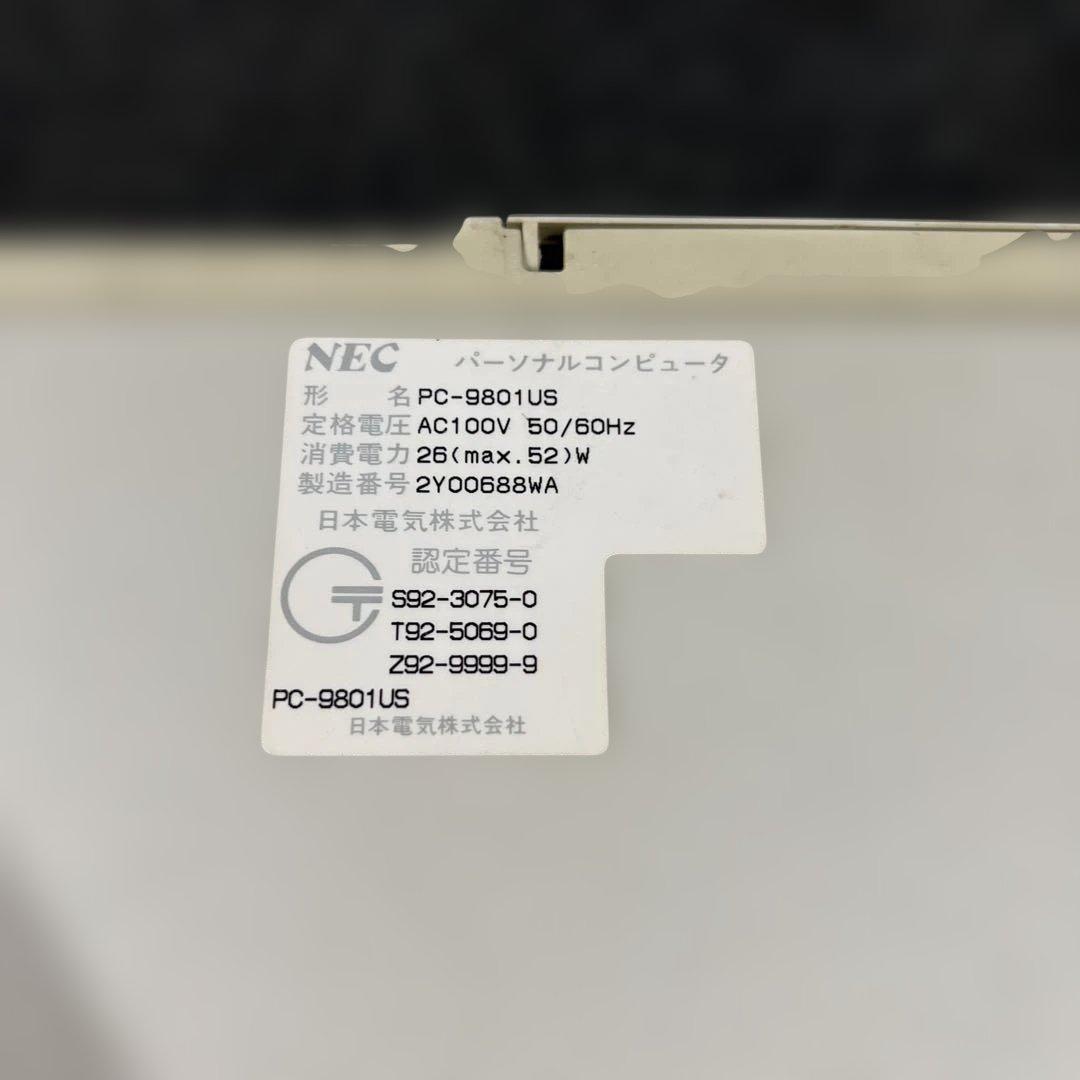 NEC PC-9801US 3.5インチFD版 通電確認済 昭レトロ 旧PC