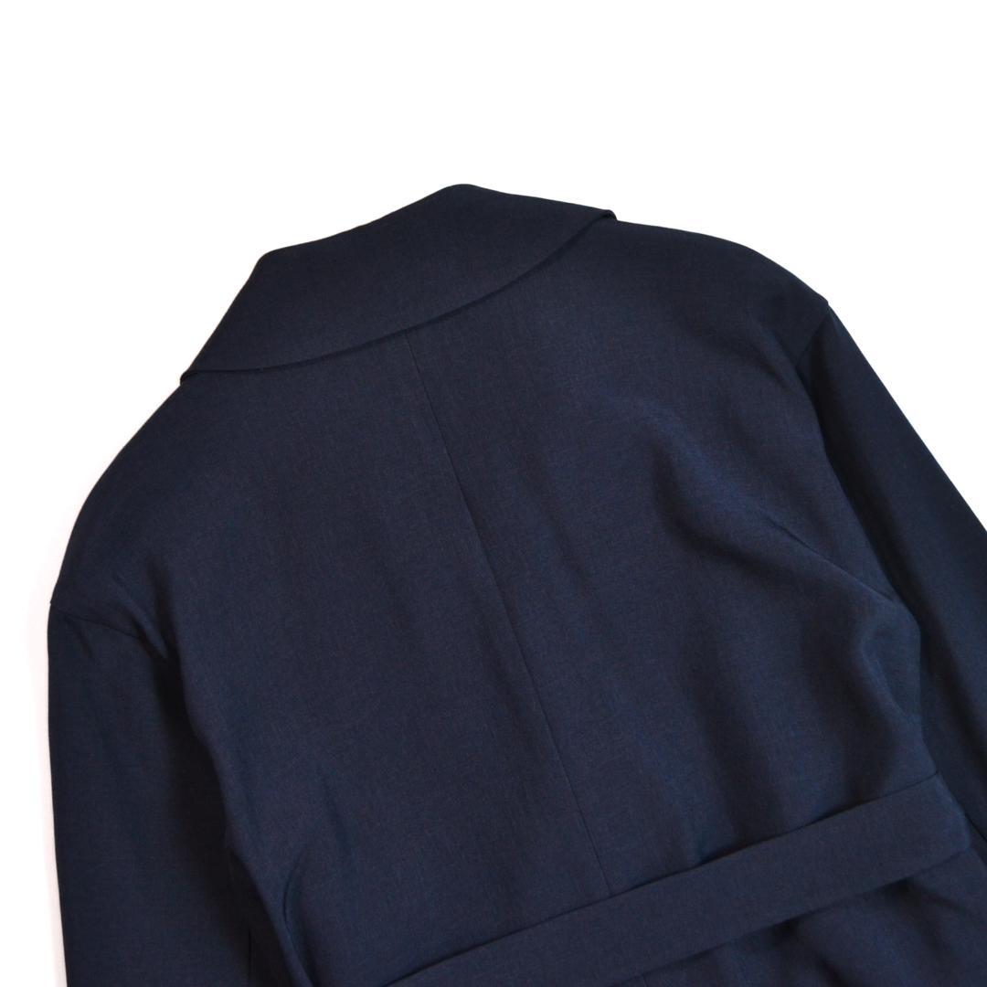 【美品】AMACAアマカ アセテート混トレンチコートMネイビー
