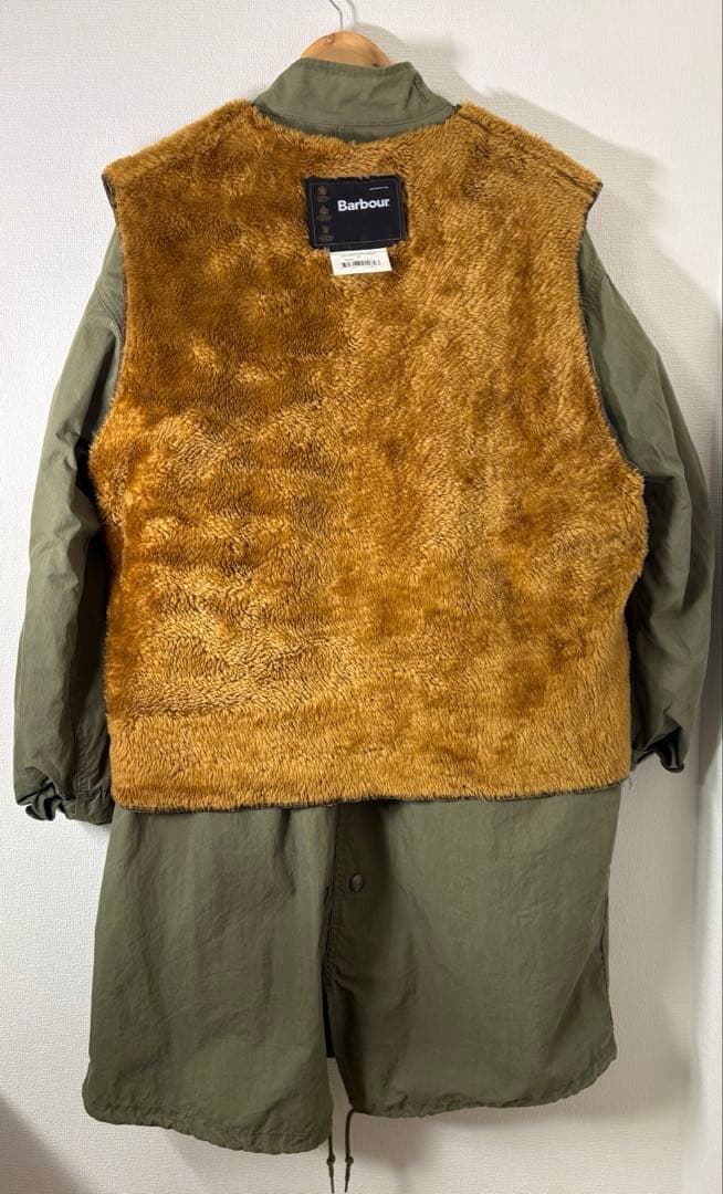 Barbour バブアー ボアライナー ベスト 茶 48 オーバーサイズ