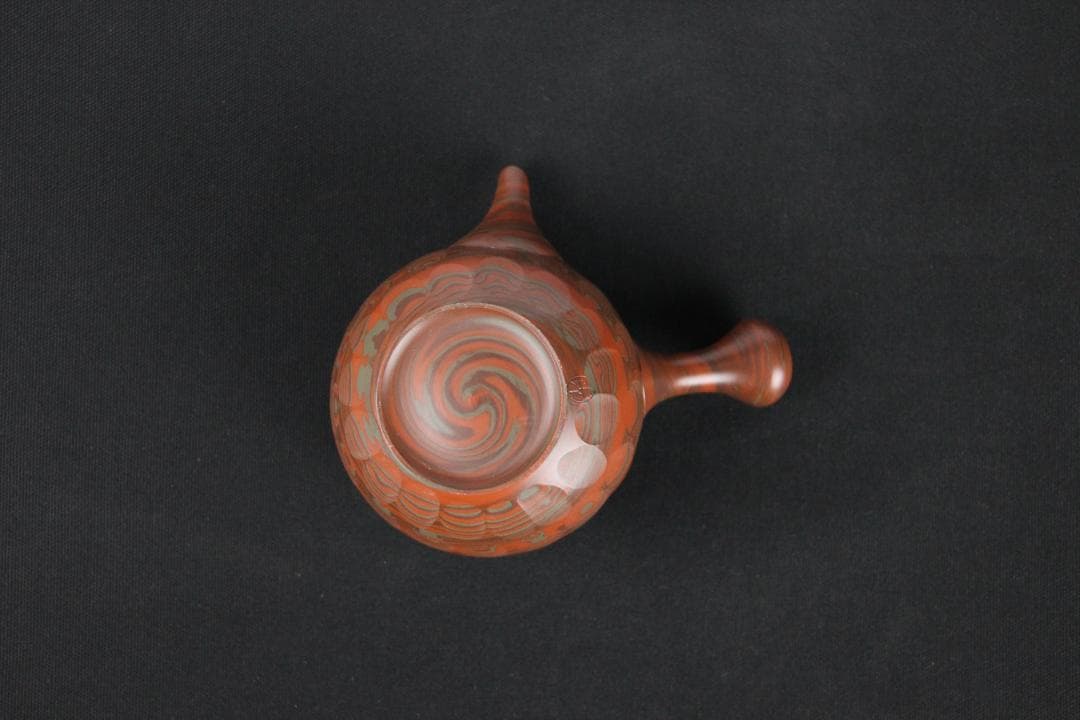 常滑焼 練上 圭洋造 急須 桑山圭洋 共箱 　煎茶道具 ED11-11
