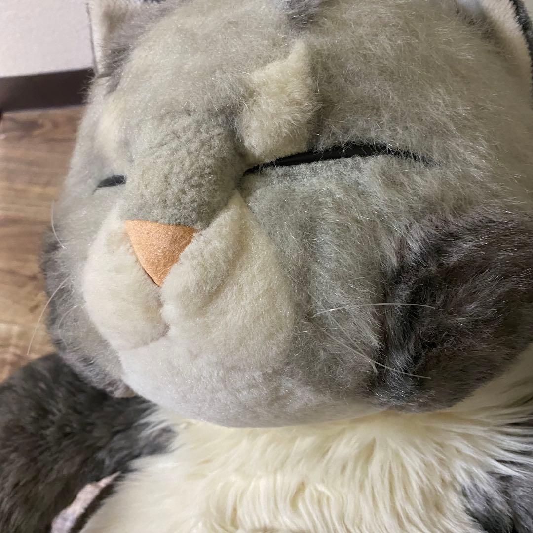 希少 ぬいぐるみ ジョリーマンマ特大 オリエンタルトーイ 眠り猫 グレー 日本製