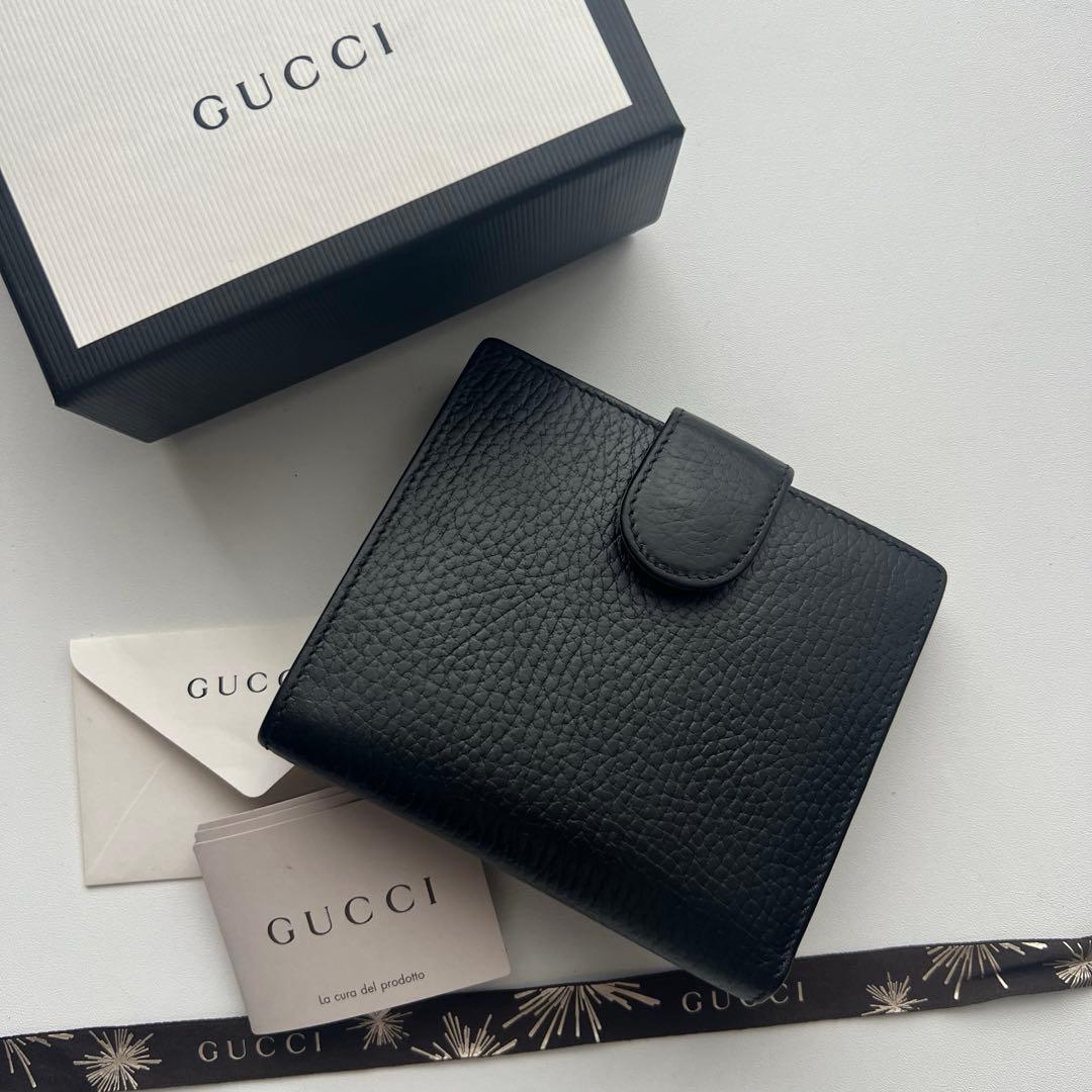91 極上美品 GUCCI グッチ 2つ折り財布
