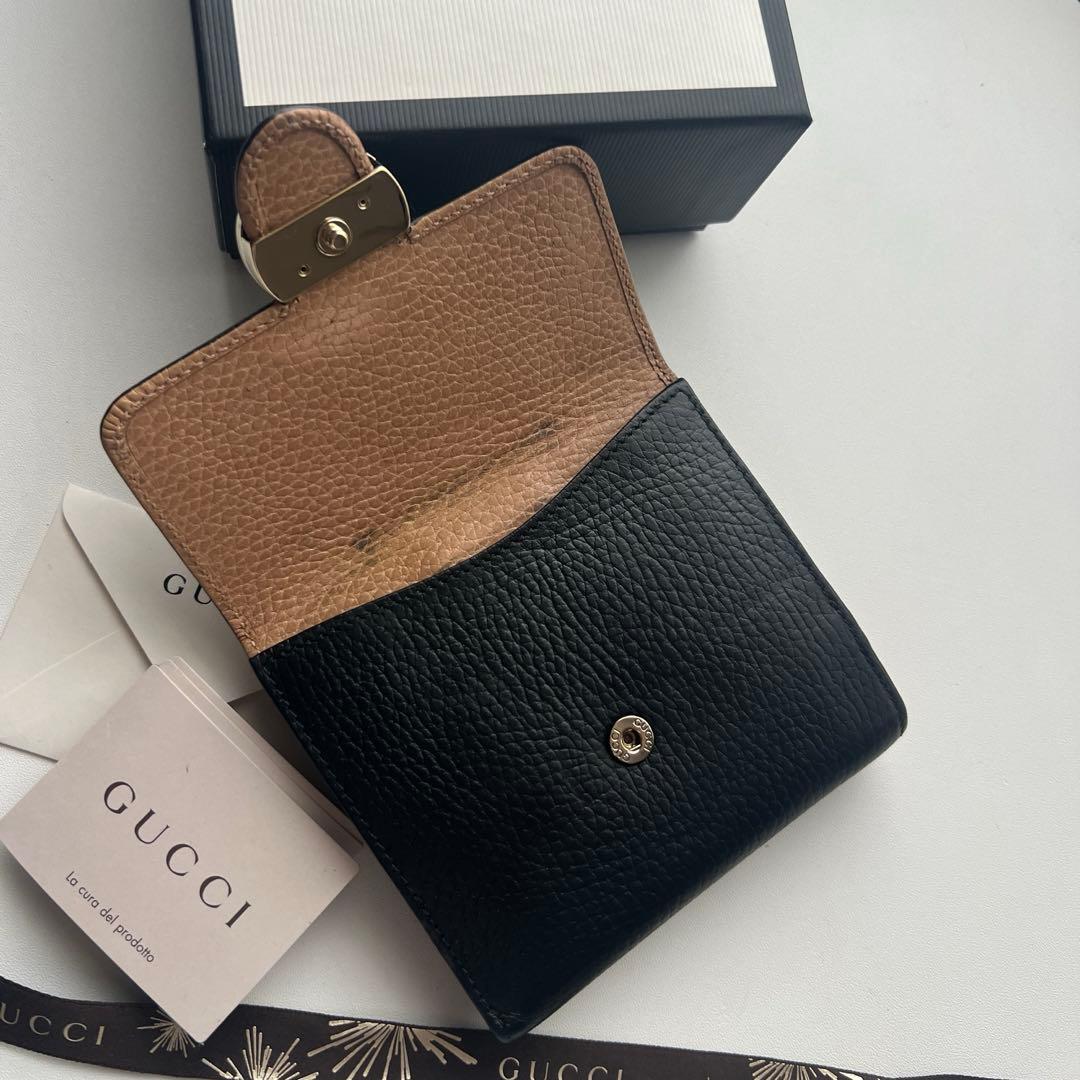 91 極上美品 GUCCI グッチ 2つ折り財布