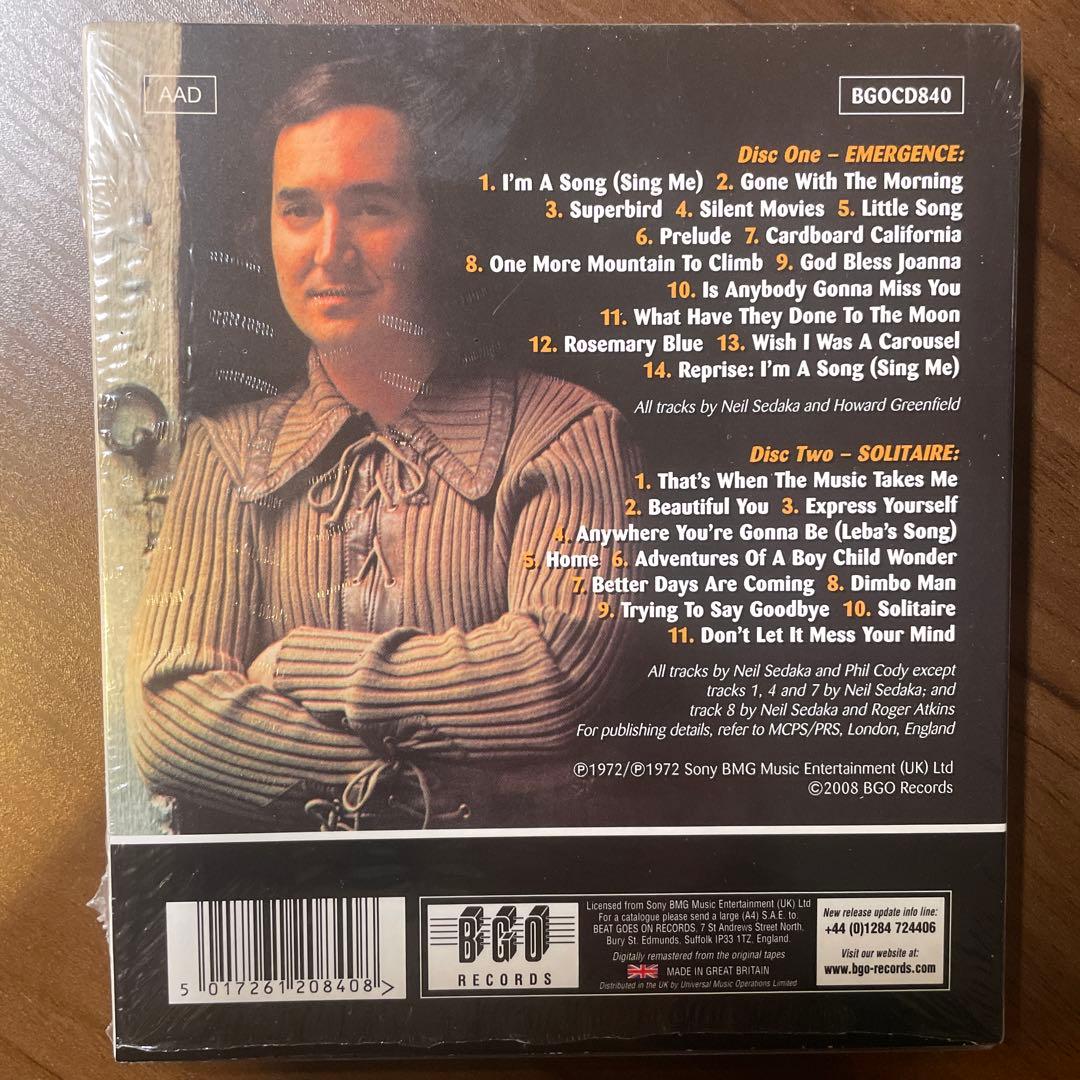 AOR二枚組CD NEIL SEDAKA Emergence/Solitaire