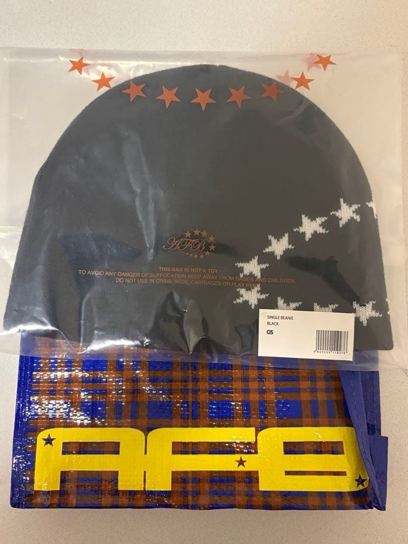 かつき着用　正規品　完売　AFB ビーニー　ブラック　タグ付き　新品未使用