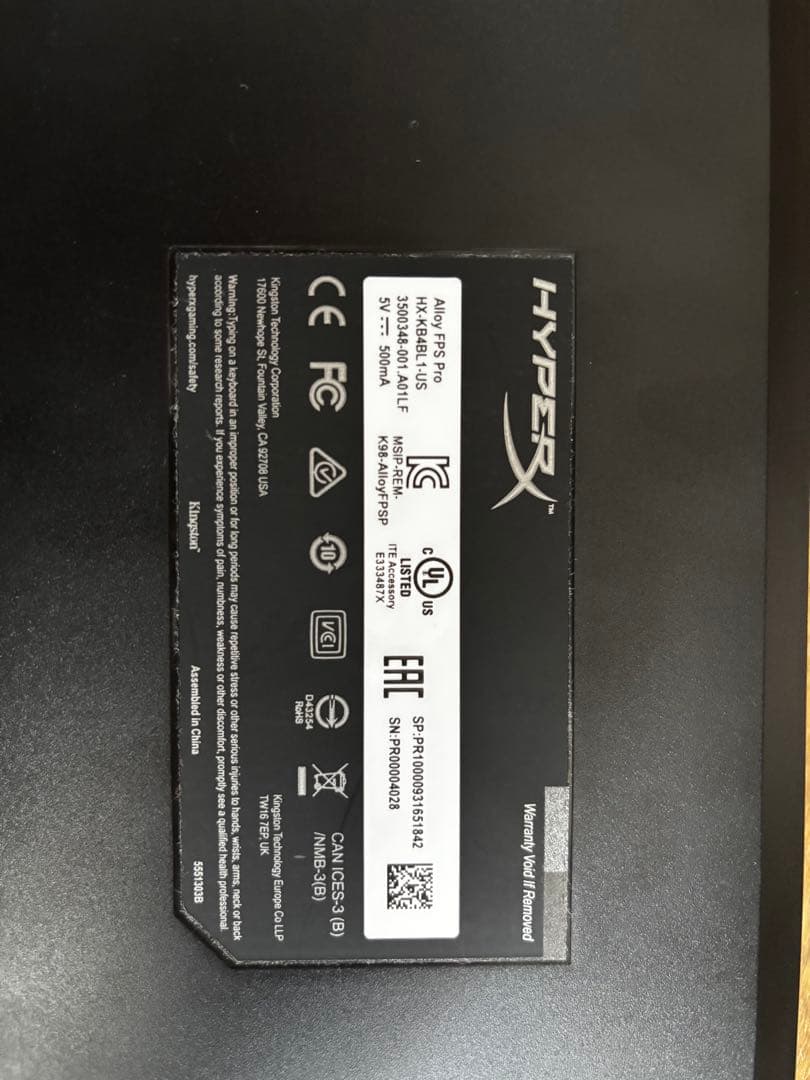 HyperX Alloy FPS Pro HX-KB4BL1-US【青軸】