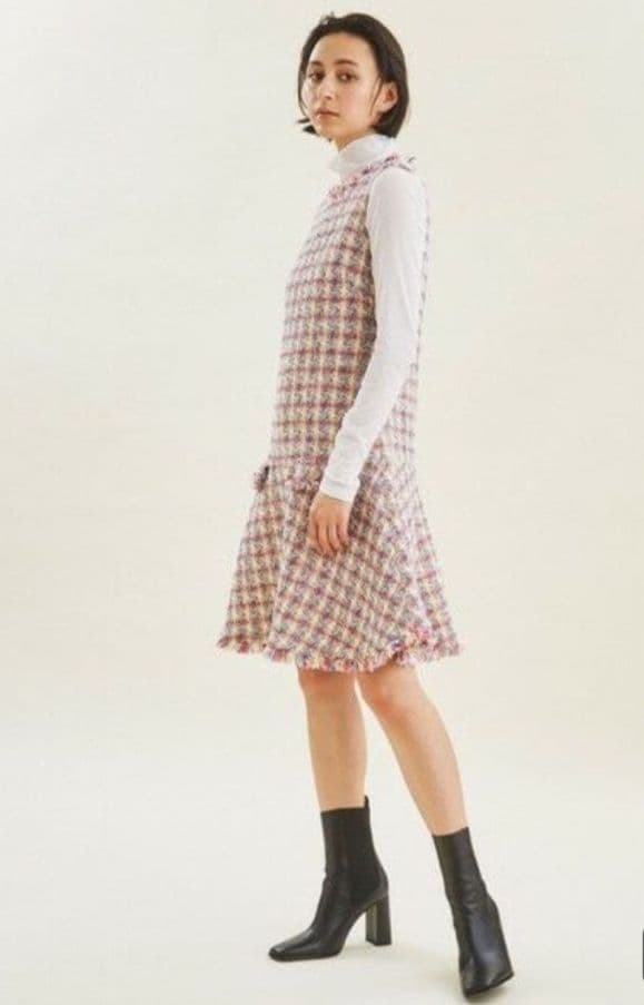 GRACE CONTINENTAL ツイードフレアワンピース36サイズ紙タグ付き