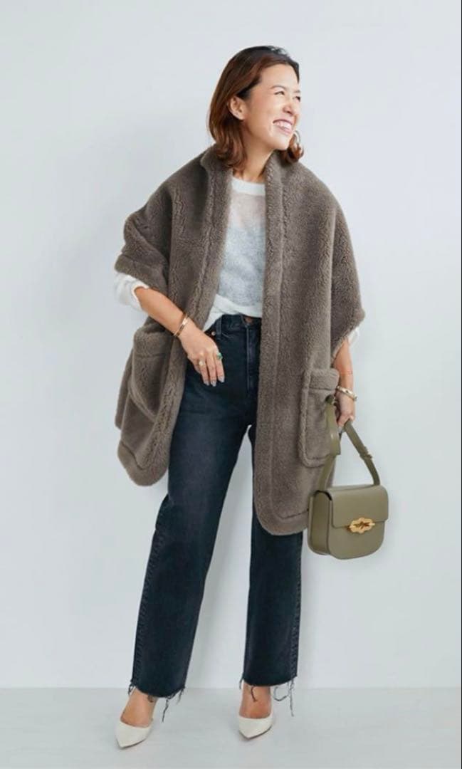 【新品】HAINT ハウント　ボアストール　ダークベージュ