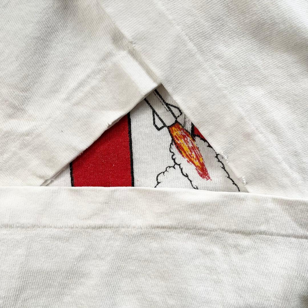 90s USA製ミリタリー湾岸戦争パトリオット Tシャツ ボロ フェード アート