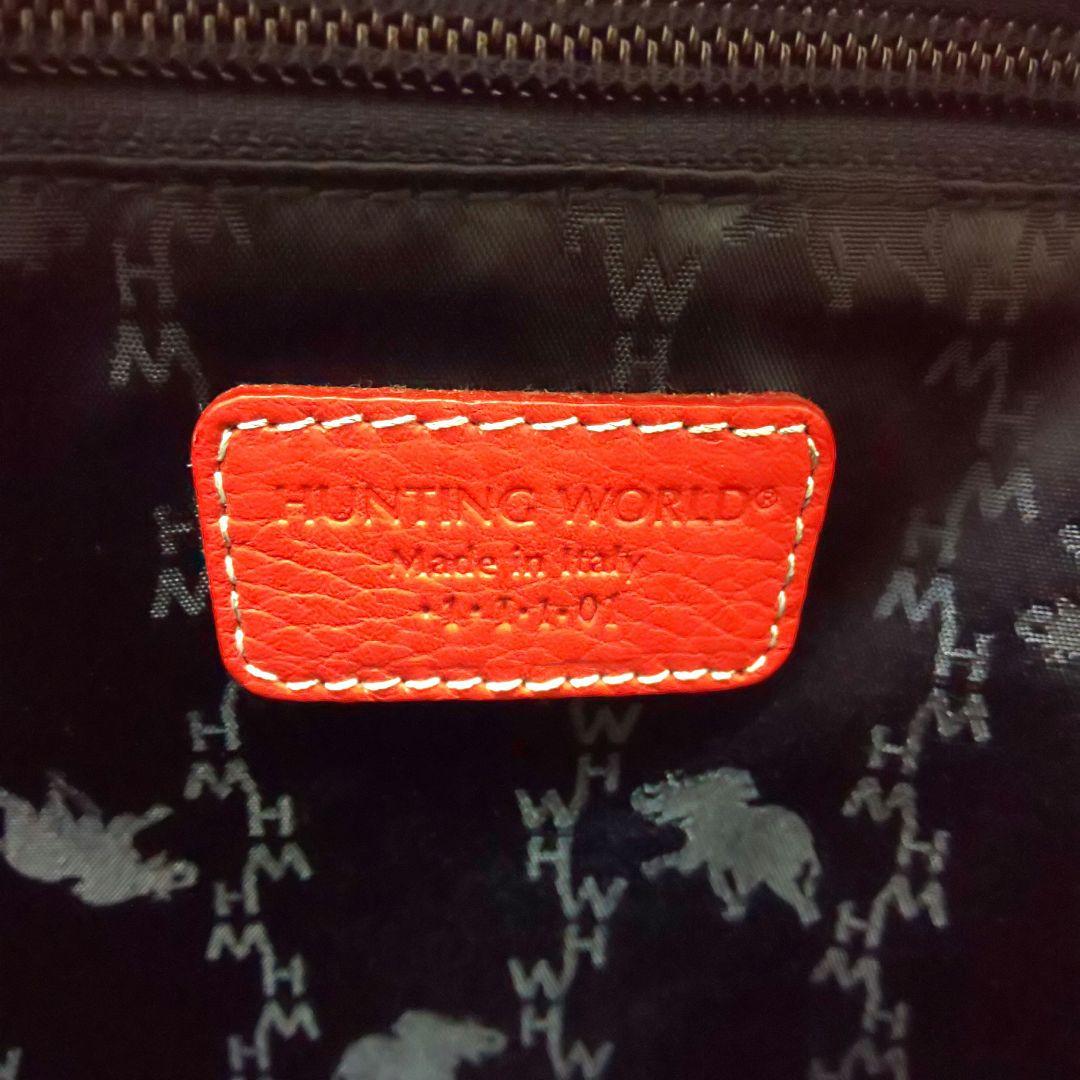 ✨美品✨ハンティングワールド ボストンバッグ ロゴワッペン デニム レザー 旅行