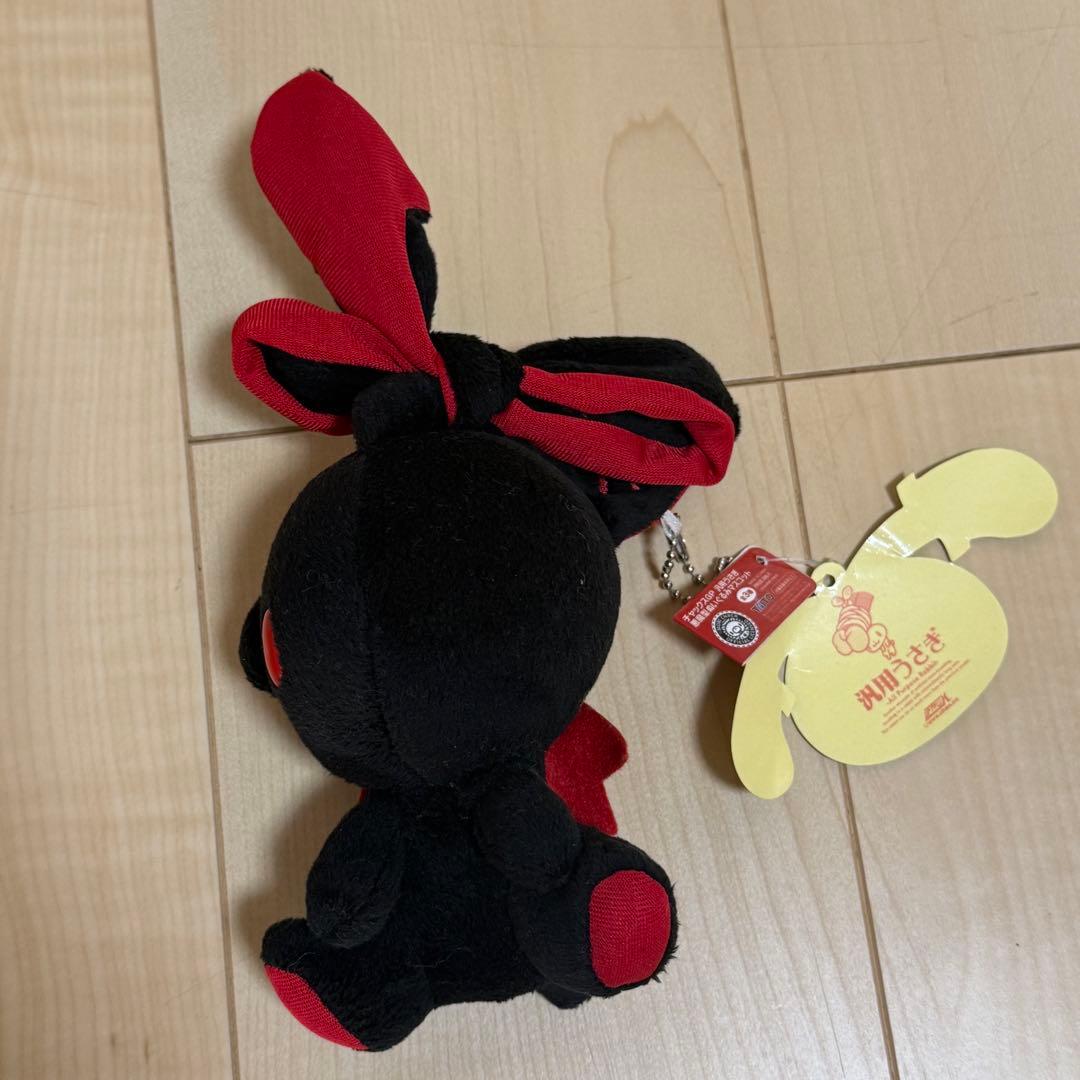 汎用うさぎ 悪魔型ぬいぐるみマスコット 黒 赤