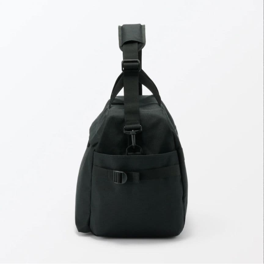未使用 無印良品 撥水ボストンバッグ 38L ブラック ショルダーベルト付き